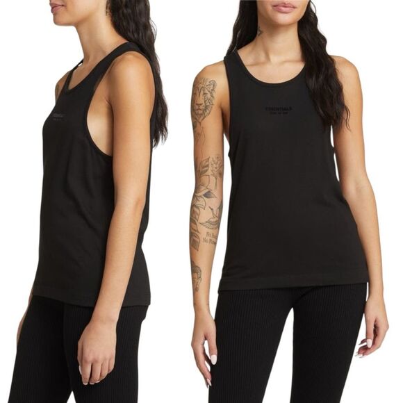 Fear of God Essentials Tank Jet Black Knit Top Muscle Tee Women’s Size XL NWT - Picture 13 of 13